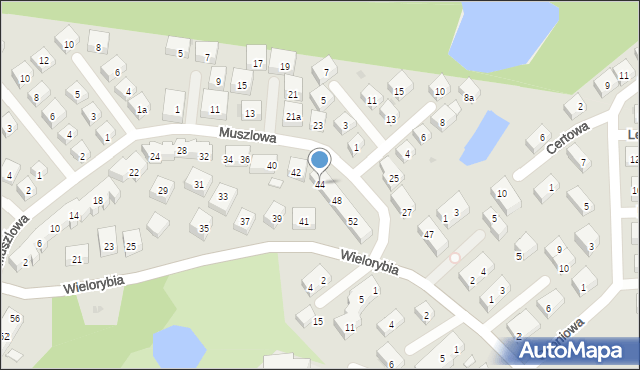 Bydgoszcz, Muszlowa, 44, mapa Bydgoszczy