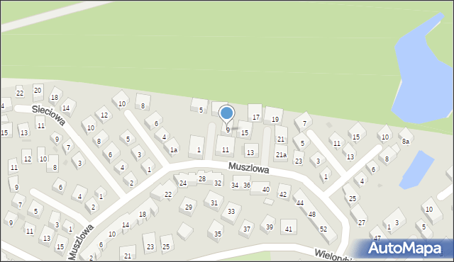 Bydgoszcz, Muszlowa, 9, mapa Bydgoszczy