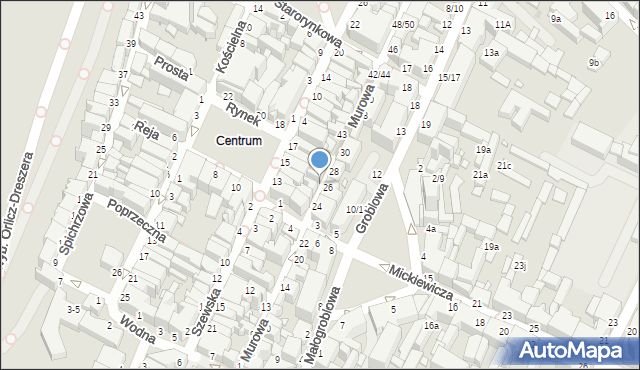 Grudziądz, Murowa, 33, mapa Grudziądza