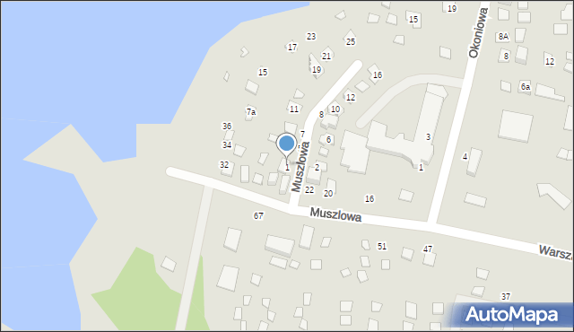 Koronowo, Muszlowa, 3, mapa Koronowo