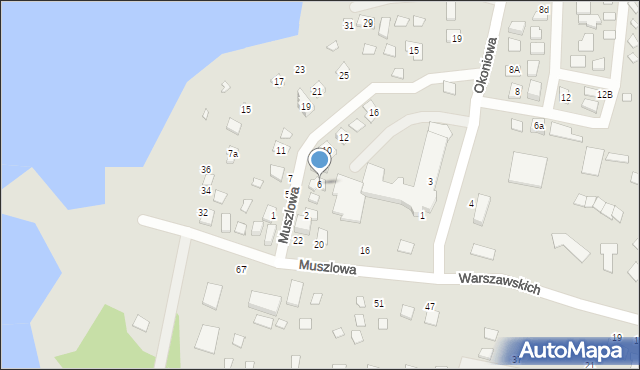 Koronowo, Muszlowa, 6, mapa Koronowo