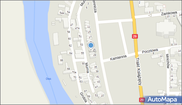 Krosno Odrzańskie, Murna, 27, mapa Krosno Odrzańskie