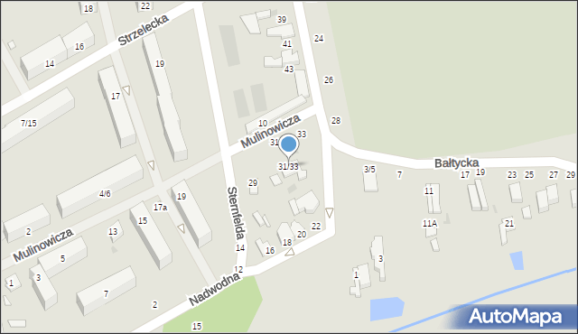 Łódź, Mulinowicza, 31/33, mapa Łodzi