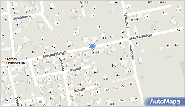Lubartów, Mucharskiego Bolesława, 32, mapa Lubartów