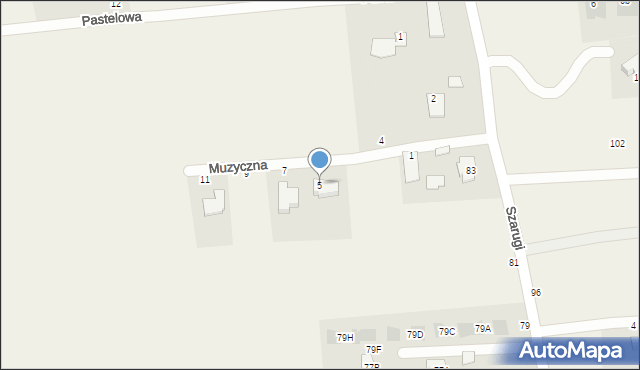 Marysin, Muzyczna, 5, mapa Marysin