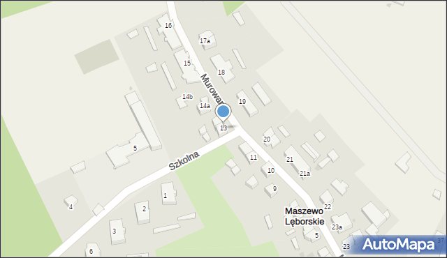 Maszewo Lęborskie, Murowana, 13, mapa Maszewo Lęborskie