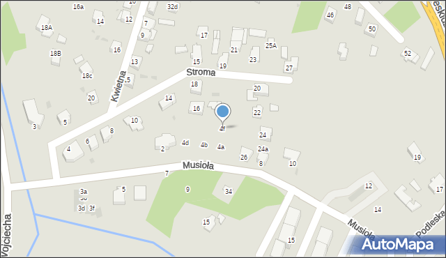 Mikołów, Musioła Ludwika, 4f, mapa Mikołów