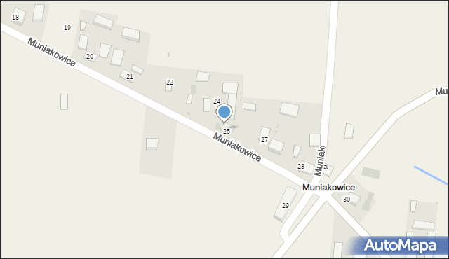 Muniakowice, Muniakowice, 25a, mapa Muniakowice