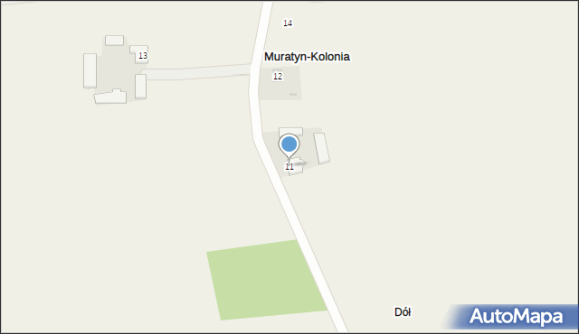 Muratyn-Kolonia, Muratyn-Kolonia, 11, mapa Muratyn-Kolonia