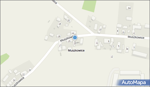 Muszkowice, Muszkowice, 13, mapa Muszkowice