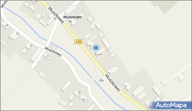 Muszkowo, Muszkowo, 71, mapa Muszkowo