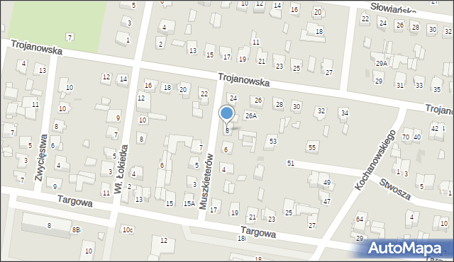 Sochaczew, Muszkieterów, 8, mapa Sochaczew