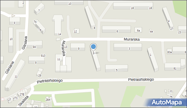 Starachowice, Murarska, 7, mapa Starachowic