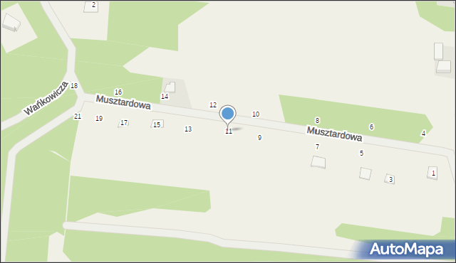 Strachów, Musztardowa, 11, mapa Strachów