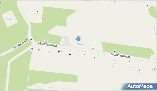 Strachów, Musztardowa, 12, mapa Strachów