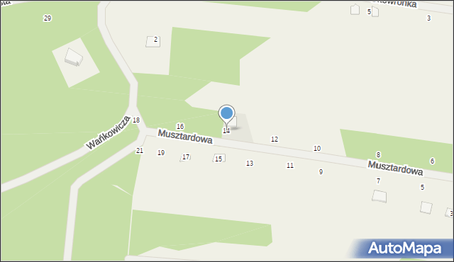 Strachów, Musztardowa, 14, mapa Strachów