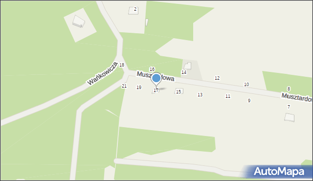 Strachów, Musztardowa, 17, mapa Strachów