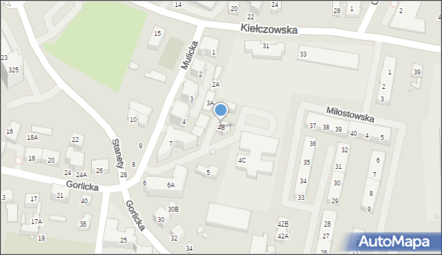 Wrocław, Mulicka, 4B, mapa Wrocławia