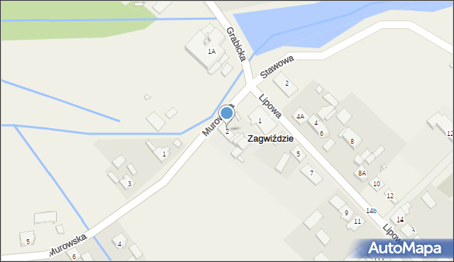 Zagwiździe, Murowska, 2, mapa Zagwiździe