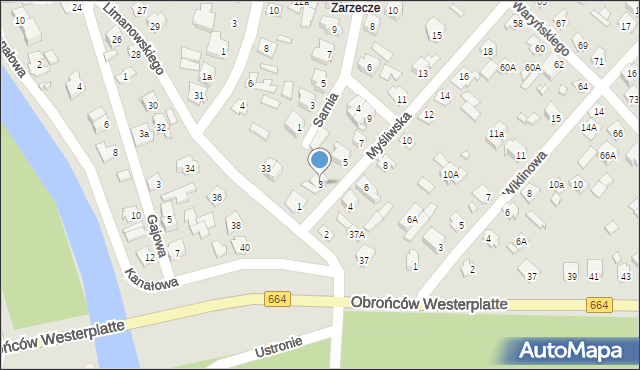 Augustów, Myśliwska, 3, mapa Augustów