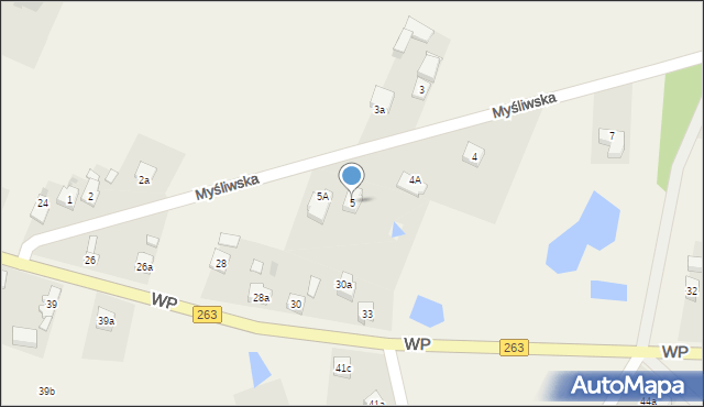 Babiak, Myśliwska, 5, mapa Babiak