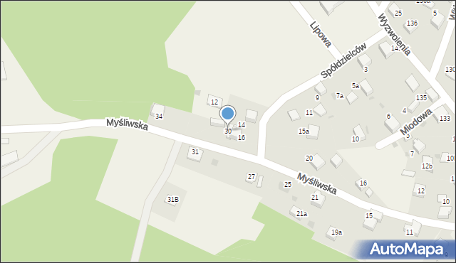 Balin, Myśliwska, 30, mapa Balin