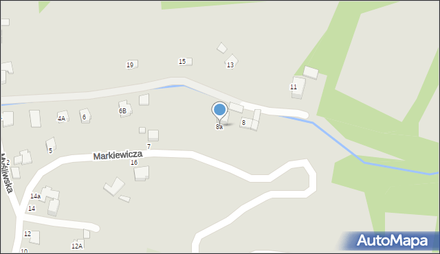 Błażowa, Myśliwska, 8a, mapa Błażowa