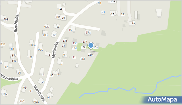 Bochnia, Myśliwska, 13p, mapa Bochni