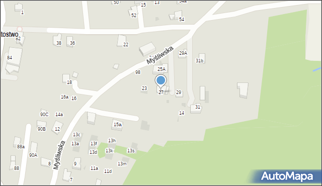 Bochnia, Myśliwska, 27, mapa Bochni