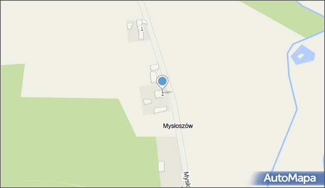 Brzózka, Mysłoszów, 2, mapa Brzózka