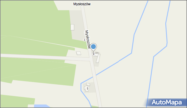 Brzózka, Mysłoszów, 4, mapa Brzózka