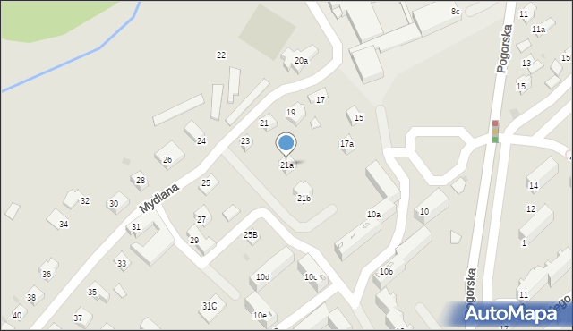 Chrzanów, Mydlana, 21a, mapa Chrzanów