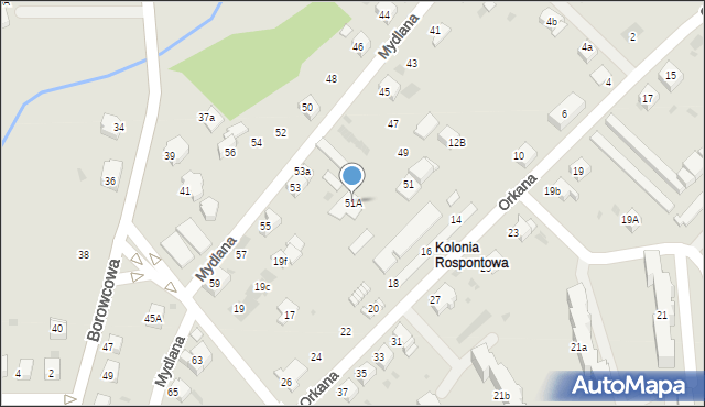 Chrzanów, Mydlana, 51A, mapa Chrzanów
