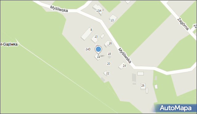 Czarna Białostocka, Myśliwska, 14, mapa Czarna Białostocka