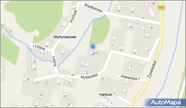 Czernichów, Myśliwska, 16, mapa Czernichów