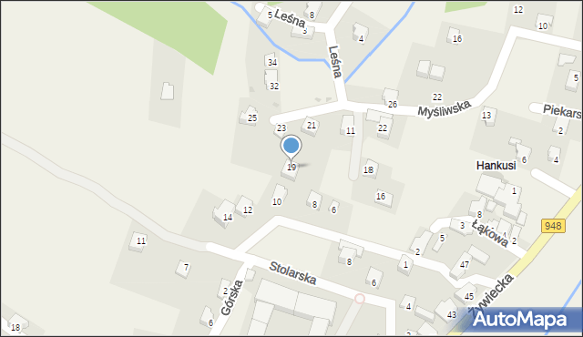 Czernichów, Myśliwska, 19, mapa Czernichów