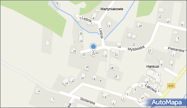 Czernichów, Myśliwska, 21, mapa Czernichów