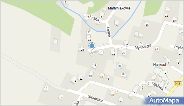 Czernichów, Myśliwska, 23, mapa Czernichów