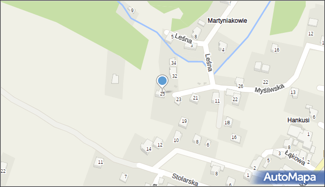 Czernichów, Myśliwska, 25, mapa Czernichów