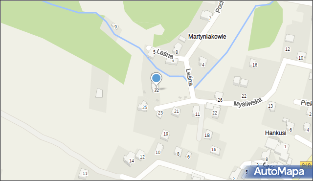 Czernichów, Myśliwska, 32, mapa Czernichów