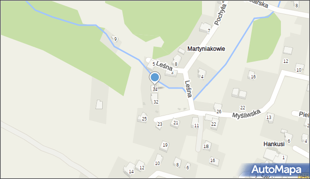 Czernichów, Myśliwska, 34, mapa Czernichów