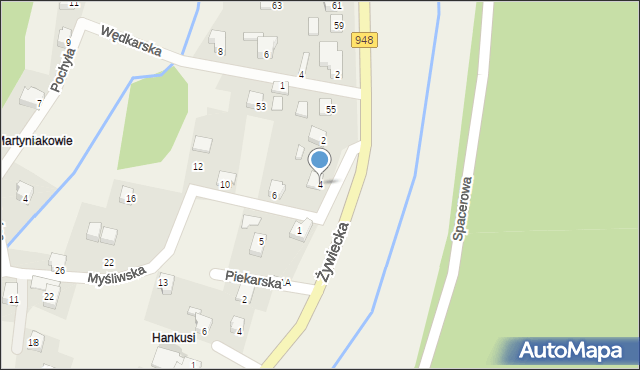 Czernichów, Myśliwska, 4, mapa Czernichów