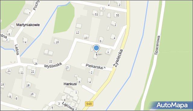 Czernichów, Myśliwska, 5, mapa Czernichów