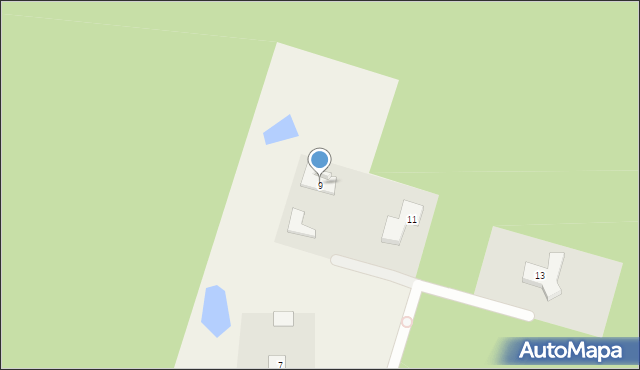 Dąbrówka Nowa, Myśliwska, 9, mapa Dąbrówka Nowa