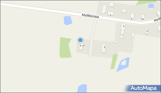 Derczewo, Myśliborska, 7, mapa Derczewo