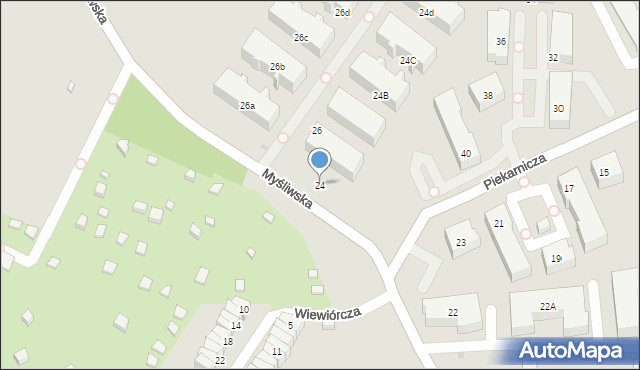 Gdańsk, Myśliwska, 24, mapa Gdańska