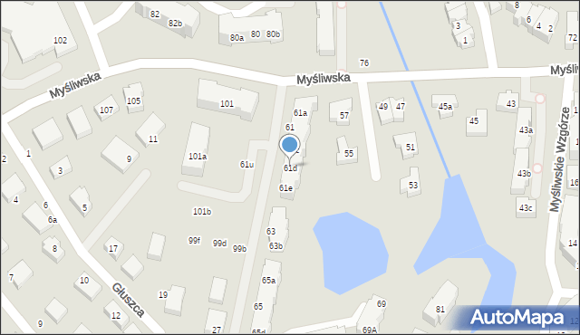 Gdańsk, Myśliwska, 61d, mapa Gdańska