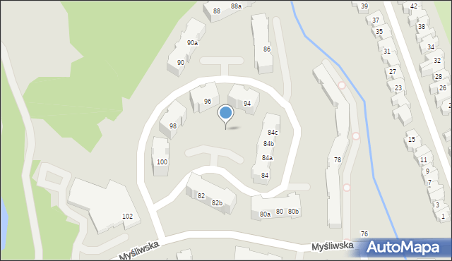 Gdańsk, Myśliwska, 82a, mapa Gdańska