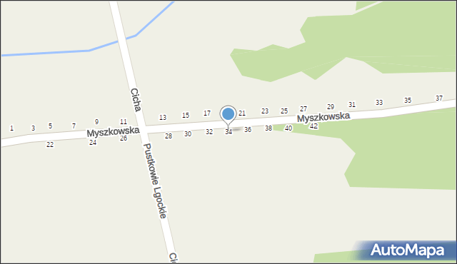 Gliniana Góra, Myszkowska, 34, mapa Gliniana Góra