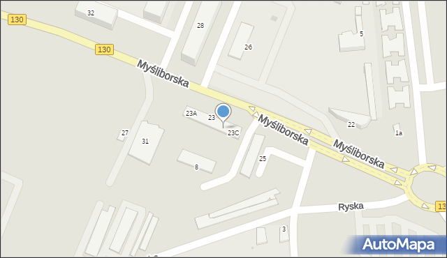 Gorzów Wielkopolski, Myśliborska, 23D, mapa Gorzów Wielkopolski